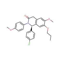 CCCOc1cc2c(cc1OC)CC(=O)N(c1ccc(OC)cc1)[C@@H]2c1ccc(Cl)cc1 ZINC000118806381