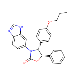 CCCOc1ccc([C@@H]2[C@H](c3ccccc3)OC(=O)N2c2ccc3nc[nH]c3c2)cc1 ZINC000116828913