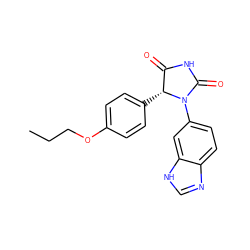 CCCOc1ccc([C@@H]2C(=O)NC(=O)N2c2ccc3nc[nH]c3c2)cc1 ZINC000068200375