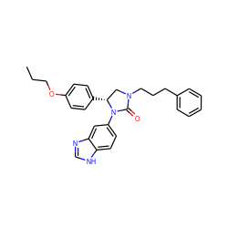 CCCOc1ccc([C@@H]2CN(CCCc3ccccc3)C(=O)N2c2ccc3[nH]cnc3c2)cc1 ZINC000116828940