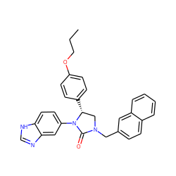 CCCOc1ccc([C@@H]2CN(Cc3ccc4ccccc4c3)C(=O)N2c2ccc3[nH]cnc3c2)cc1 ZINC000116829017