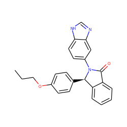 CCCOc1ccc([C@@H]2c3ccccc3C(=O)N2c2ccc3[nH]cnc3c2)cc1 ZINC000116193552