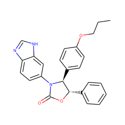 CCCOc1ccc([C@H]2[C@H](c3ccccc3)OC(=O)N2c2ccc3nc[nH]c3c2)cc1 ZINC000116828915