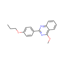 CCCOc1ccc(-c2nc(OC)c3ccccc3n2)cc1 ZINC000001837156