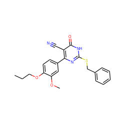 CCCOc1ccc(-c2nc(SCc3ccccc3)[nH]c(=O)c2C#N)cc1OC ZINC000013111429