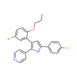 CCCOc1ccc(Br)cc1-c1cc(-c2ccc(Cl)cc2)[nH]c1-c1ccncc1 ZINC000037866152