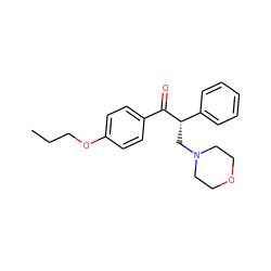 CCCOc1ccc(C(=O)[C@@H](CN2CCOCC2)c2ccccc2)cc1 ZINC000019313983