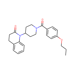 CCCOc1ccc(C(=O)N2CCC(N3C(=O)CCc4ccccc43)CC2)cc1 ZINC000013832044