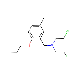 CCCOc1ccc(C)cc1CN(CCCl)CCCl ZINC000064560258