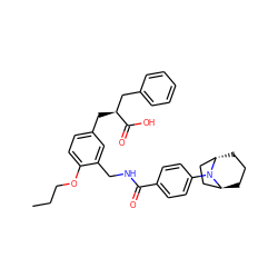 CCCOc1ccc(C[C@@H](Cc2ccccc2)C(=O)O)cc1CNC(=O)c1ccc(N2[C@H]3CCC[C@H]2CC3)cc1 ZINC000299831591