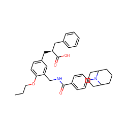 CCCOc1ccc(C[C@@H](Cc2ccccc2)C(=O)O)cc1CNC(=O)c1ccc(N2C3CCCC2CCC3)cc1 ZINC000299826539