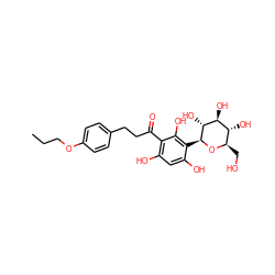 CCCOc1ccc(CCC(=O)c2c(O)cc(O)c([C@@H]3O[C@H](CO)[C@@H](O)[C@H](O)[C@H]3O)c2O)cc1 ZINC001772574240