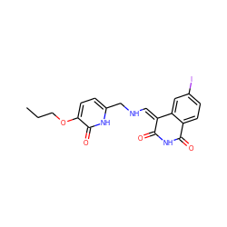 CCCOc1ccc(CN/C=C2\C(=O)NC(=O)c3ccc(I)cc32)[nH]c1=O ZINC000040918511