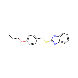 CCCOc1ccc(CSc2nc3ccccc3[nH]2)cc1 ZINC000001926967