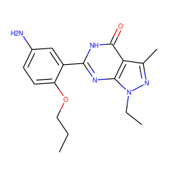 CCCOc1ccc(N)cc1-c1nc2c(c(C)nn2CC)c(=O)[nH]1 ZINC000013755574