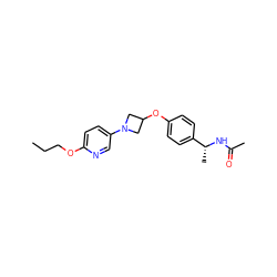 CCCOc1ccc(N2CC(Oc3ccc([C@@H](C)NC(C)=O)cc3)C2)cn1 ZINC000142309834