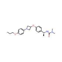 CCCOc1ccc(N2CC(Oc3ccc([C@H](C)NC(=O)N(C)C)cc3)C2)cc1 ZINC000142278223