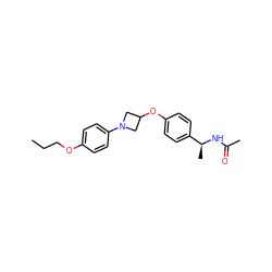 CCCOc1ccc(N2CC(Oc3ccc([C@H](C)NC(C)=O)cc3)C2)cc1 ZINC000142177917