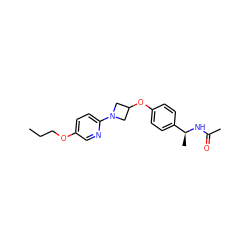 CCCOc1ccc(N2CC(Oc3ccc([C@H](C)NC(C)=O)cc3)C2)nc1 ZINC000142312384