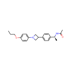 CCCOc1ccc(N2CC(c3ccc([C@H](C)NC(C)=O)cc3)C2)cc1 ZINC000149928331