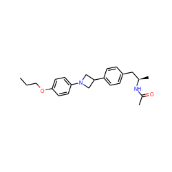 CCCOc1ccc(N2CC(c3ccc(C[C@@H](C)NC(C)=O)cc3)C2)cc1 ZINC000145742369