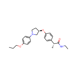 CCCOc1ccc(N2CC[C@@H](Oc3ccc([C@@H](C)C(=O)NCC)cc3)C2)cc1 ZINC000221035265