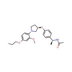 CCCOc1ccc(N2CC[C@@H](Oc3ccc([C@H](C)NC(C)=O)cc3)C2)c(OC)c1 ZINC001772649656