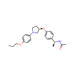 CCCOc1ccc(N2CC[C@@H](Oc3ccc([C@H](C)NC(C)=O)cc3)C2)cc1 ZINC001772619427