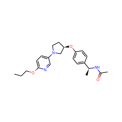 CCCOc1ccc(N2CC[C@@H](Oc3ccc([C@H](C)NC(C)=O)cc3)C2)cn1 ZINC000169709146