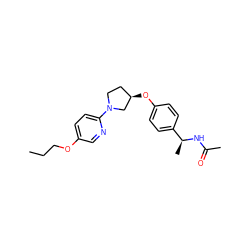 CCCOc1ccc(N2CC[C@@H](Oc3ccc([C@H](C)NC(C)=O)cc3)C2)nc1 ZINC000169709142