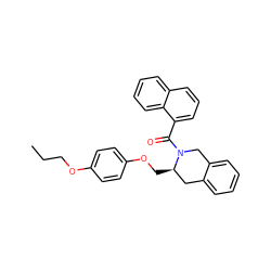 CCCOc1ccc(OC[C@@H]2Cc3ccccc3CN2C(=O)c2cccc3ccccc23)cc1 ZINC000084668611