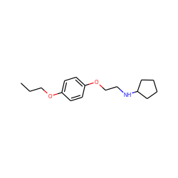 CCCOc1ccc(OCCNC2CCCC2)cc1 ZINC000002191184