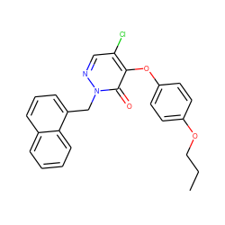 CCCOc1ccc(Oc2c(Cl)cnn(Cc3cccc4ccccc34)c2=O)cc1 ZINC000095597863