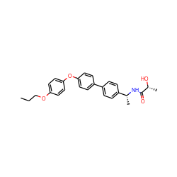 CCCOc1ccc(Oc2ccc(-c3ccc([C@@H](C)NC(=O)[C@@H](C)O)cc3)cc2)cc1 ZINC000045245484