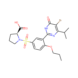 CCCOc1ccc(S(=O)(=O)N2CCC[C@H]2C(=O)O)cc1-c1nc(C(C)C)c(Br)c(=O)[nH]1 ZINC000096916025