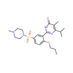 CCCOc1ccc(S(=O)(=O)N2CCN(C)CC2)cc1-c1nc(C(C)C)c(C)c(=O)[nH]1 ZINC000095571587