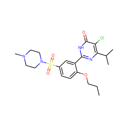 CCCOc1ccc(S(=O)(=O)N2CCN(C)CC2)cc1-c1nc(C(C)C)c(Cl)c(=O)[nH]1 ZINC000095580370