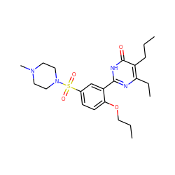 CCCOc1ccc(S(=O)(=O)N2CCN(C)CC2)cc1-c1nc(CC)c(CCC)c(=O)[nH]1 ZINC000095575897