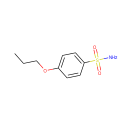 CCCOc1ccc(S(N)(=O)=O)cc1 ZINC000037023814