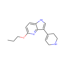 CCCOc1ccc2[nH]cc(C3=CCNCC3)c2n1 ZINC000001894220