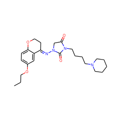 CCCOc1ccc2c(c1)/C(=N/N1CC(=O)N(CCCCN3CCCCC3)C1=O)CCO2 ZINC000040918715