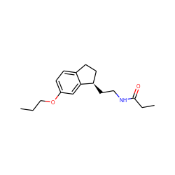 CCCOc1ccc2c(c1)[C@H](CCNC(=O)CC)CC2 ZINC000013491261