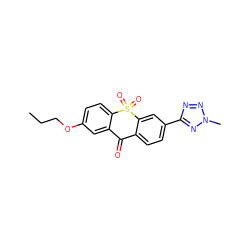 CCCOc1ccc2c(c1)C(=O)c1ccc(-c3nnn(C)n3)cc1S2(=O)=O ZINC000013755838