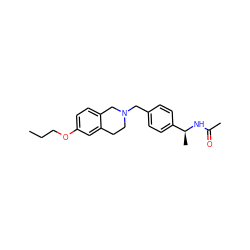 CCCOc1ccc2c(c1)CCN(Cc1ccc([C@H](C)NC(C)=O)cc1)C2 ZINC001772570049