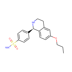 CCCOc1ccc2c(c1)CCN[C@@H]2c1ccc(S(N)(=O)=O)cc1 ZINC000084653833