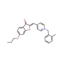 CCCOc1ccc2c(c1)O/C(=C\c1cc[n+](Cc3ccccc3C)cc1)C2=O ZINC000058581140