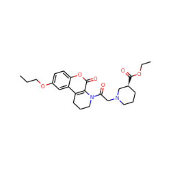 CCCOc1ccc2oc(=O)c3c(c2c1)CCCN3C(=O)CN1CCC[C@H](C(=O)OCC)C1 ZINC000004102133