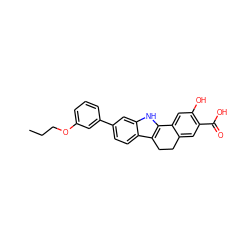 CCCOc1cccc(-c2ccc3c4c([nH]c3c2)-c2cc(O)c(C(=O)O)cc2CC4)c1 ZINC000034894060