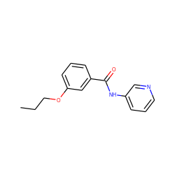 CCCOc1cccc(C(=O)Nc2cccnc2)c1 ZINC000037868748