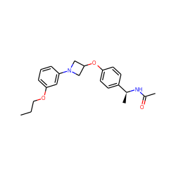 CCCOc1cccc(N2CC(Oc3ccc([C@H](C)NC(C)=O)cc3)C2)c1 ZINC000142311761